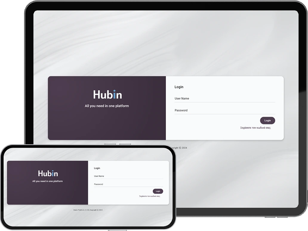 Laptop showing Hubin software